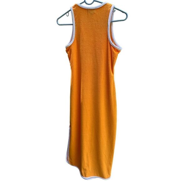 Juicy Couture Y2K Orange Terry Cloth Sleeveless Midi Dress Embroidered Logo XS - Picture 4 of 12